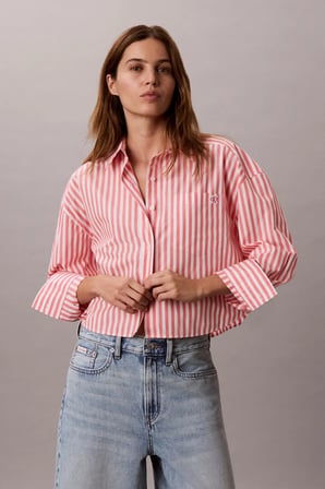 YARNDYE COTTON POPLIN CROPPED SH