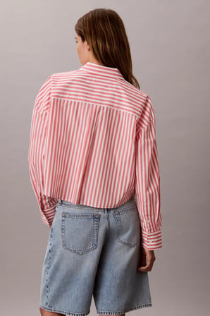 YARNDYE COTTON POPLIN CROPPED SH