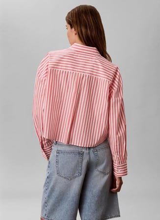 Calvin Klein Jeans Pembe Kadın Çizgili Gömlek LV047F105GTFE