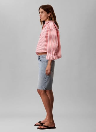 Calvin Klein Jeans Pembe Kadın Çizgili Gömlek LV047F105GTFE