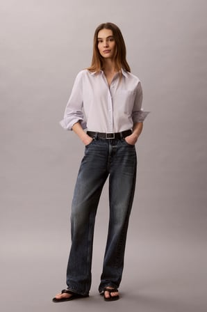 YARNDYE COTTON POPLIN RELAXED SH