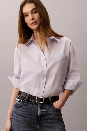 YARNDYE COTTON POPLIN RELAXED SH