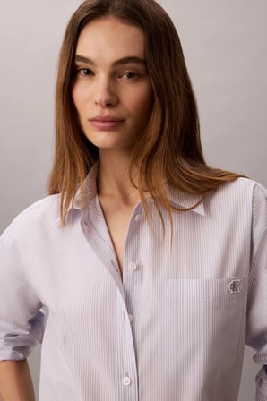 YARNDYE COTTON POPLIN RELAXED SH