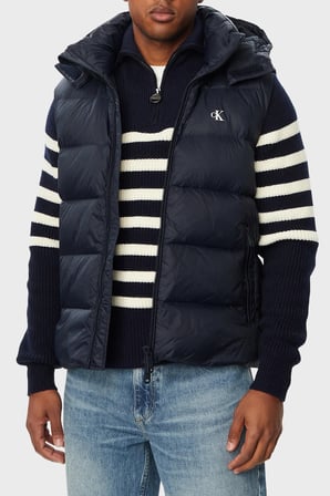 Calvin Klein Kapitoneli Çıkarılabilir Kapüşonlu Yaka Şişme Yelek LV04RG514GCEF Erkek YELEK LV04RG514G CEF LACİVERT