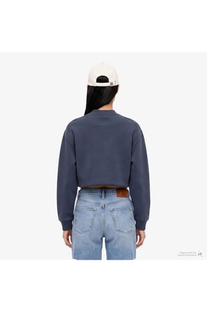 Cropped Sporty Scuba Bomber Kadın Mavi Ceket