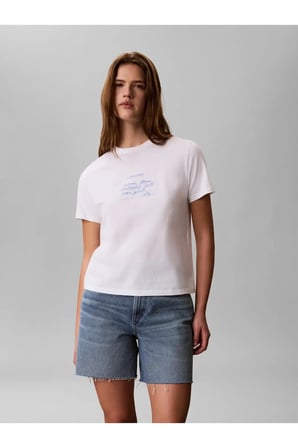 SS CLASSIC HANDWRITI, YAF Beyaz Kadın T-Shirt
