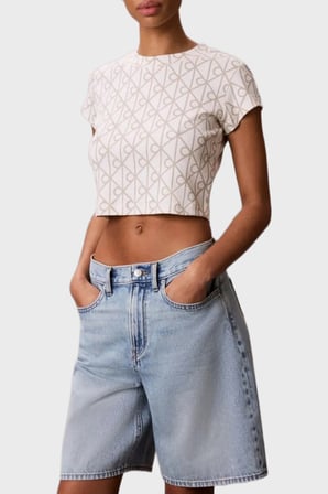 Calvin Klein Pamuklu Slim Fit Logo Baskılı T Shirt Bayan T SHİRT LV047G830G YAS KREM