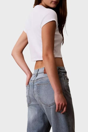 Calvin Klein Pamuklu Regular Fit Logolu Bisiklet Yaka T Shirt LV047G828GYAF Bayan T SHİRT LV047G828G YAF BEYAZ