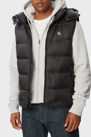Calvin Klein Kapitoneli Çıkarılabilir Kapüşonlu Yaka Şişme Yelek LV04RG514GUB1 Erkek YELEK LV04RG514G UB1 SİYAH