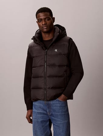 CALVIN KLEIN Erkek Marka Logolu Günlük Kullanıma Uygun SİYAH Yelek LV04RG514G UB1