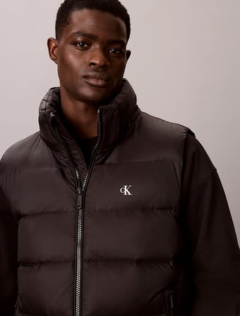 CALVIN KLEIN Erkek Marka Logolu Günlük Kullanıma Uygun SİYAH Yelek LV04RG514G UB1