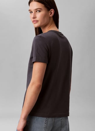Calvin Klein Jeans Siyah Kadın Bisiklet Yaka T-Shirt LV047B224G4XN