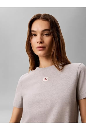 SS WOVEN LABEL CLASS, P79 Gri Kadın T-Shirt