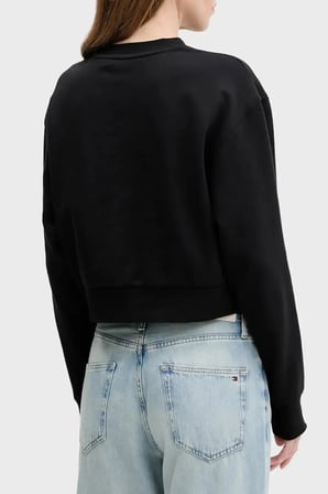 A - CROPPED BADGE LOGO SWEATSHIR Siyah Kadın Sweatshirt
