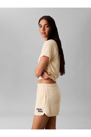SS TOWEL TERRY CROPP, TGY Kadın Krem T-Shirt & Polo