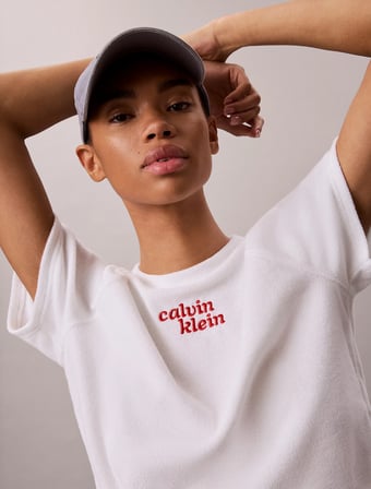CALVIN KLEIN Kadın Marka Logolu Günlük Kullanıma Uygun Beyaz Sweatshirt LV047G287G YAF