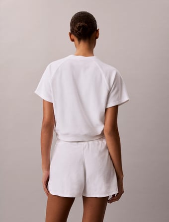 CALVIN KLEIN Kadın Marka Logolu Günlük Kullanıma Uygun Beyaz Sweatshirt LV047G287G YAF