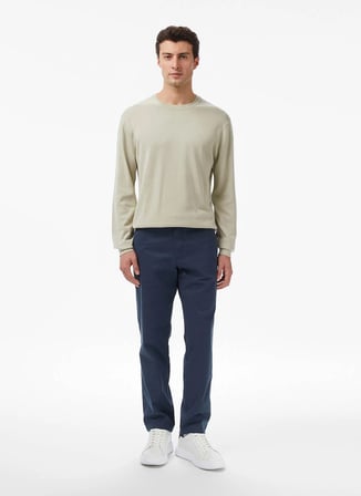 Calvin Klein Taş Erkek Bisiklet Yaka Kazak LV040BM343P4P_LS SUPIMA COTTON CRE