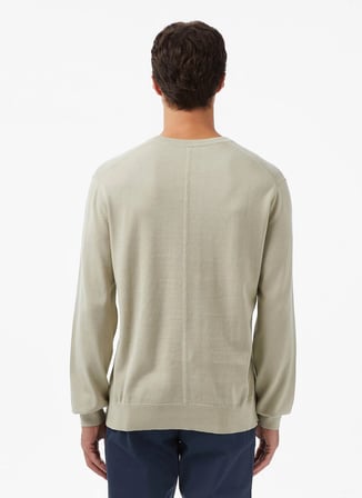 Calvin Klein Taş Erkek Bisiklet Yaka Kazak LV040BM343P4P_LS SUPIMA COTTON CRE
