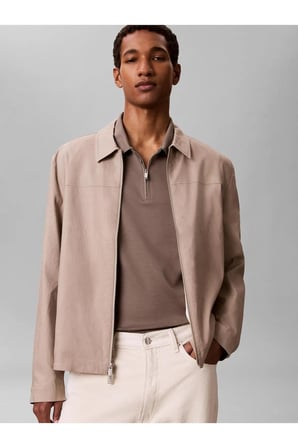 SS Slim Supima Zip Polo Erkek Polo Yaka T-Shirt Gri