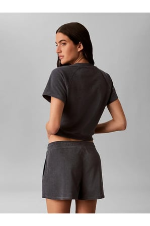 SS TOWEL TERRY CROPP, CKP Kadın Gri T-Shirt & Polo