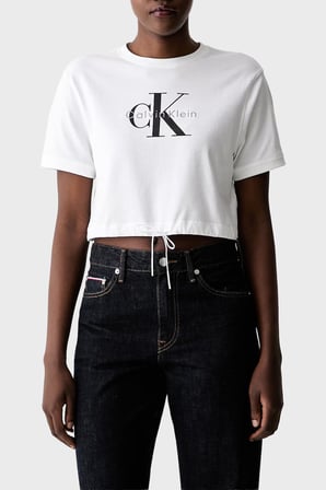 Calvin Klein Pamuklu Logolu Regular Fit Bisiklet Yaka T Shirt LV047G288GYAF Bayan T SHİRT LV047G288G YAF BEYAZ