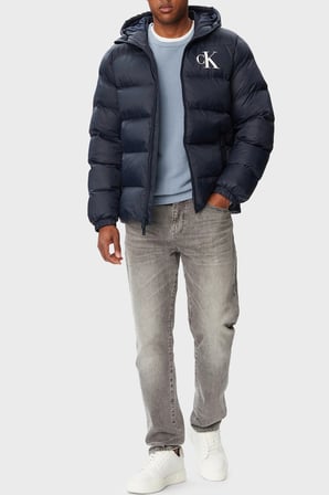 Calvin Klein Logolu Su İtici Kapüşonlu Şişme Mont LV04RG513GCEF Erkek MONT LV04RG513G CEF LACİVERT