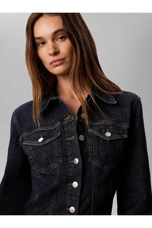 SCULPT TRUCKER SHIRT, N8D Lacivert Kadın Kot Gömlek