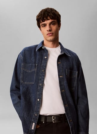 Calvin Klein Jeans Denim Gömlek, L, Mavi