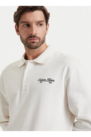Jeans Beyaz Erkek Baskılı Sweatshirt LV04RG202GYAS LS 350GSM TERRY PIPE
