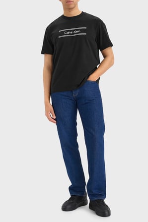 Calvin Klein % 100 Pamuk Bisiklet Yaka Logolu T Shirt LV04LG813GUB1 Erkek T SHİRT LV04LG813G UB1 SİYAH