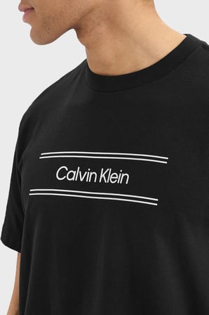 Calvin Klein % 100 Pamuk Bisiklet Yaka Logolu T Shirt LV04LG813GUB1 Erkek T SHİRT LV04LG813G UB1 SİYAH