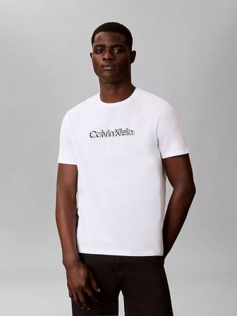 CALVIN KLEIN Erkek Marka Logolu Günlük Kullanıma Uygun Beyaz T-Shirt LV04LG809G YAF