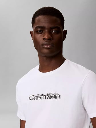 CALVIN KLEIN Erkek Marka Logolu Günlük Kullanıma Uygun Beyaz T-Shirt LV04LG809G YAF