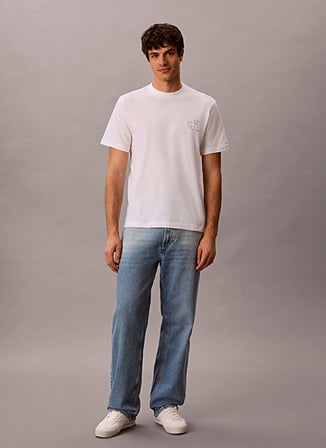 Calvin Klein Jeans Beyaz Erkek T-Shirt LV04RG220GYAF SS 30S JERSEY EASY M