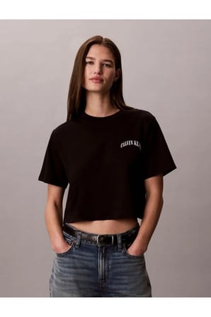 SİYAH LOGOLU KADIN T-SHIRT