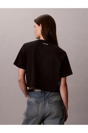 SİYAH LOGOLU KADIN T-SHIRT