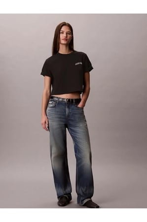 SİYAH LOGOLU KADIN T-SHIRT