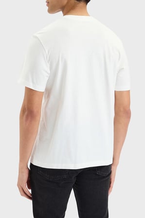 Calvin Klein % 100 Pamuk Bisiklet Yaka Logolu T Shirt LV04LG813GYAF Erkek T SHİRT LV04LG813G YAF BEYAZ