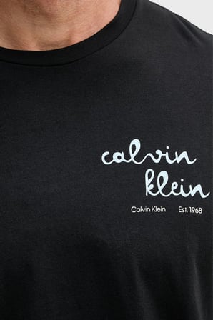 Calvin Klein % 100 Pamuk Slim Fit Logolu Bisiklet Yaka T Shirt LV04RG837GUB1 Erkek T SHİRT LV04RG837G UB1 SİYAH