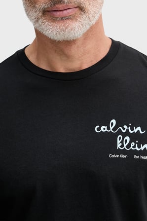 Calvin Klein % 100 Pamuk Slim Fit Logolu Bisiklet Yaka T Shirt LV04RG837GUB1 Erkek T SHİRT LV04RG837G UB1 SİYAH