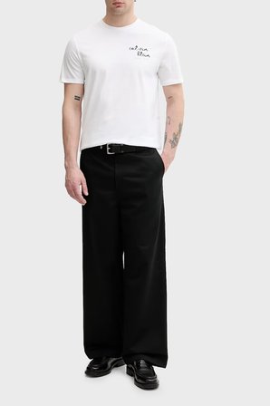 Calvin Klein % 100 Pamuk Slim Fit Logolu Bisiklet Yaka T Shirt Erkek T SHİRT LV04RG837G YAF BEYAZ