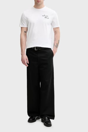Calvin Klein % 100 Pamuk Slim Fit Logolu Bisiklet Yaka T Shirt Erkek T SHİRT LV04RG837G YAF BEYAZ