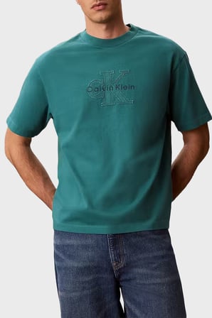 Calvin Klein % 100 Pamuk Relaxed Fit Logolu T Shirt LV04RG814G8ZU Erkek T SHİRT LV04RG814G 8ZU PETROL