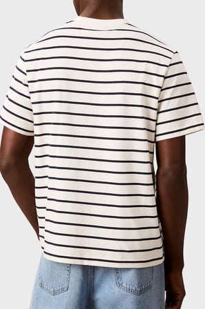 Calvin Klein Çizgili Pamuklu Relaxed Fit Bisiklet Yaka T Shirt LV04RG236GYAS Erkek T SHİRT LV04RG236G YAS KREM
