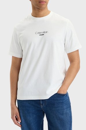 Calvin Klein Logolu Pamuklu Regular Fit Bisiklet Yaka T Shirt LV04RB824GYAF Erkek T SHİRT LV04RB824G YAF BEYAZ