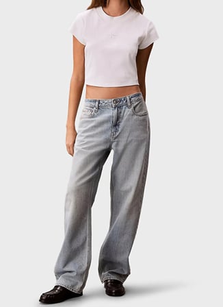 Calvin Klein Jeans Buz Mavisi Kadın Straight Denim Pantolon LV047G797G1XO