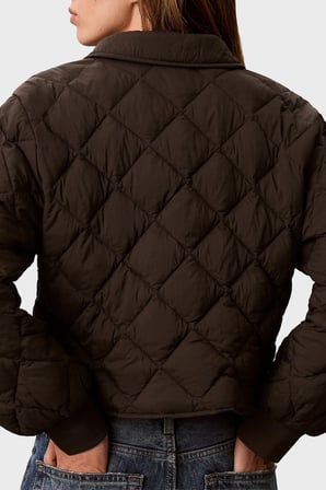 Calvin Klein Kapitoneli Regular Fit Çıtçıt Düğmeli Mont LV047G509GTO2 Bayan MONT LV047G509G TO2 KAHVE