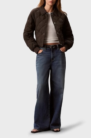 Calvin Klein Kapitoneli Regular Fit Çıtçıt Düğmeli Mont LV047G509GTO2 Bayan MONT LV047G509G TO2 KAHVE