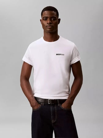 CALVIN KLEIN Erkek Marka Logolu Günlük Kullanıma Uygun Beyaz T-Shirt LV04LG810G YAF